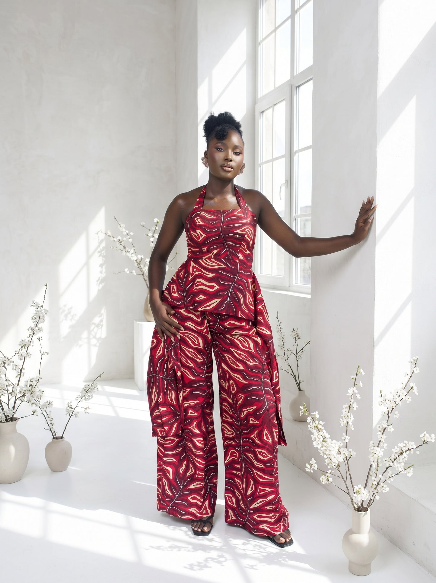 Adaora Halter top and wide-leg pants set