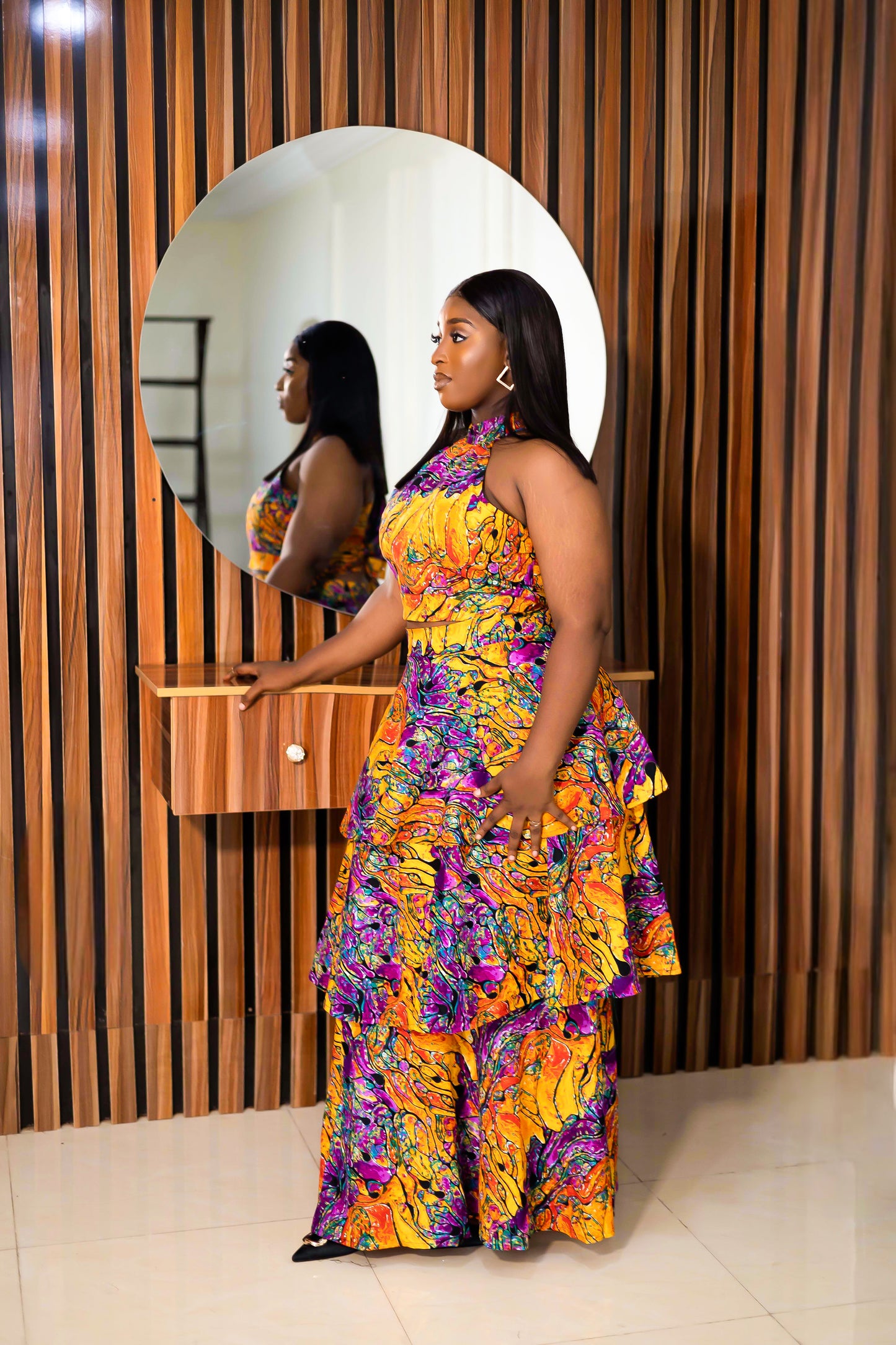 Tariro African Print Maxi Skirt And Top 2-Piece set