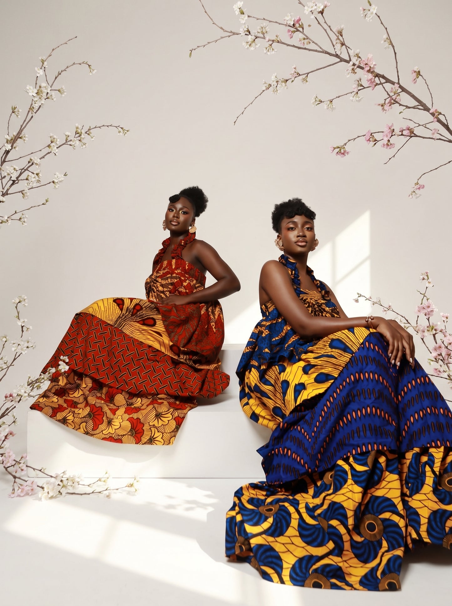 Zuriel Red African Print Maxi Dress