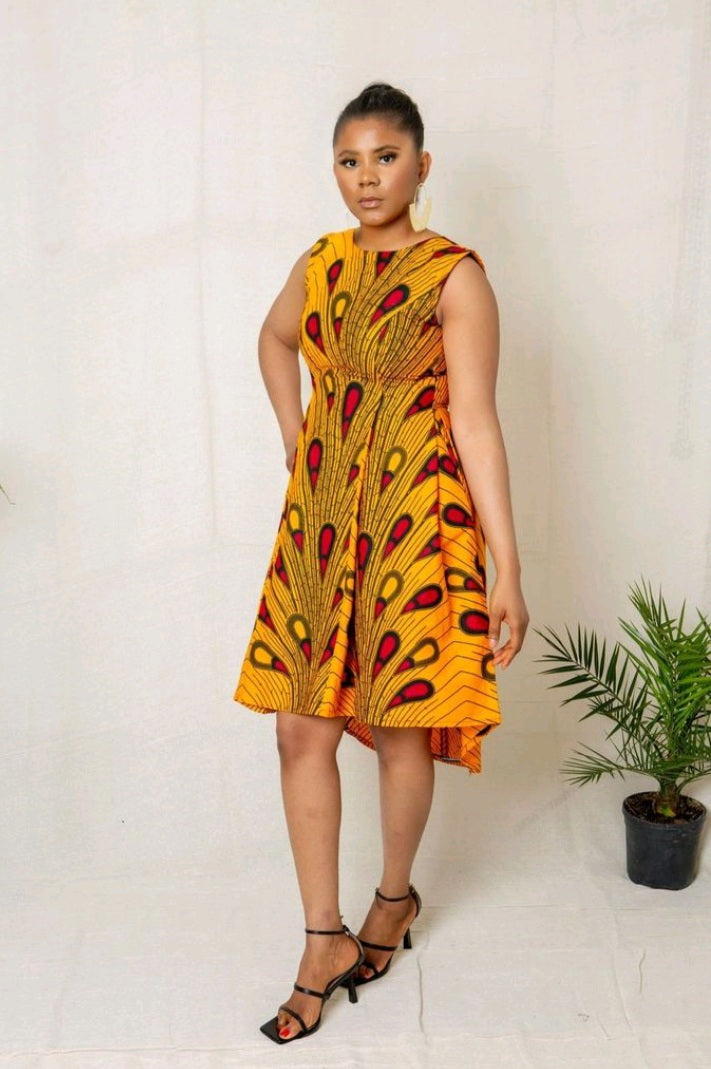 Tanya Midi African Print Dress