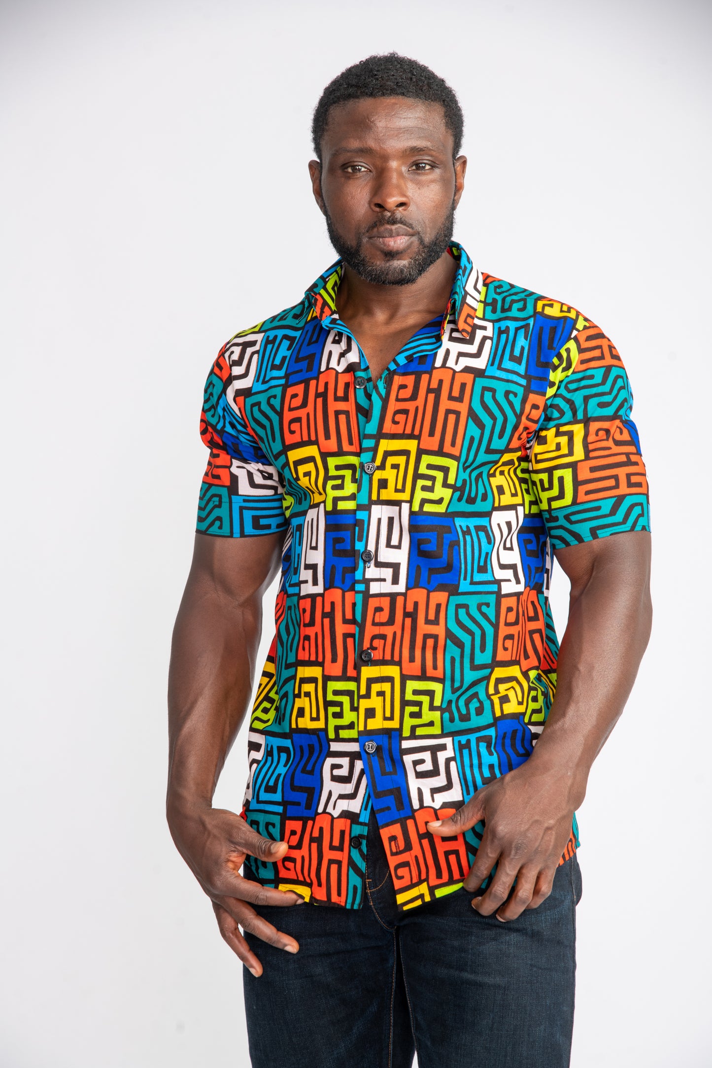 Yomi Men African Print Shirt