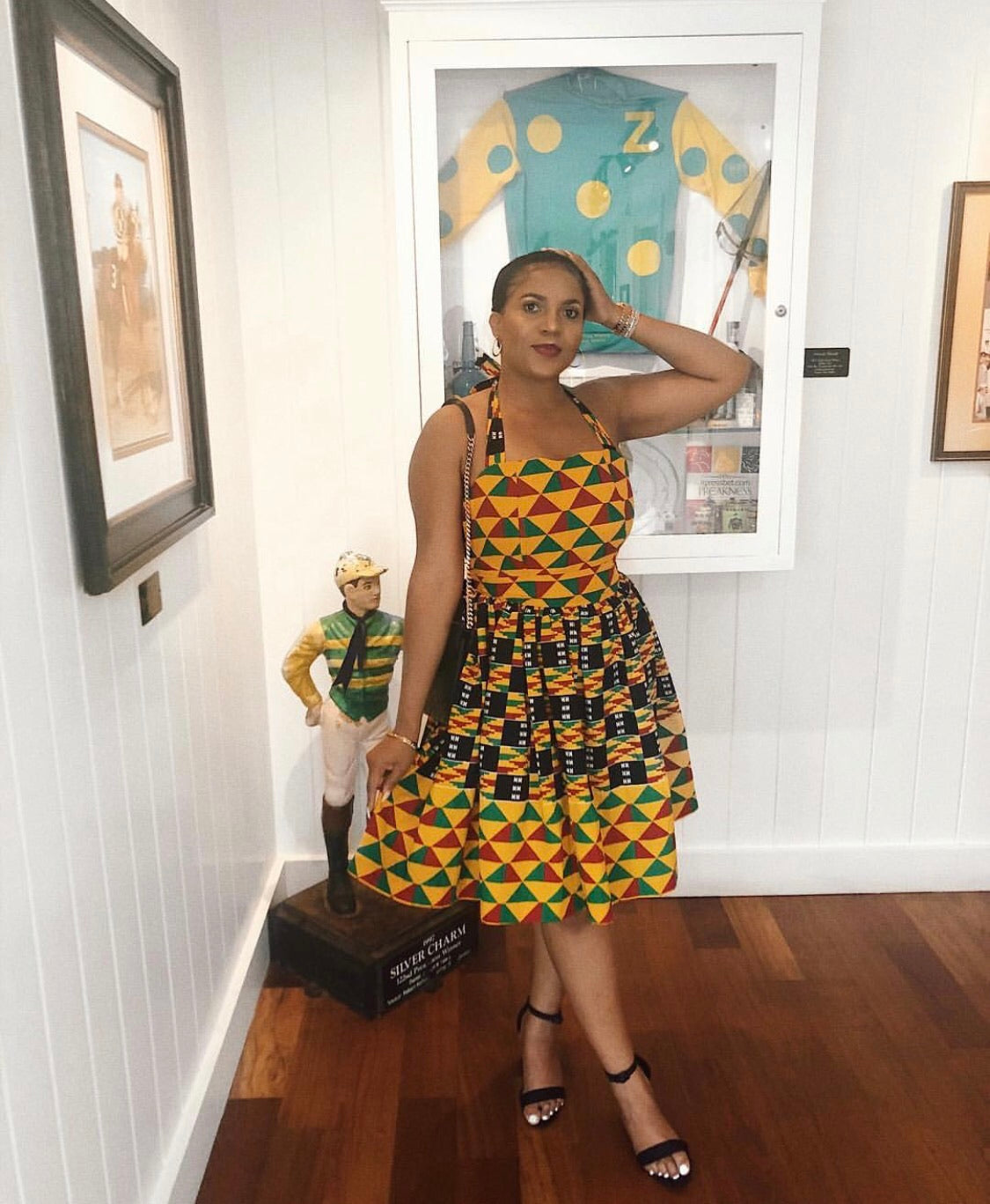 African print on sale dress with sneakers