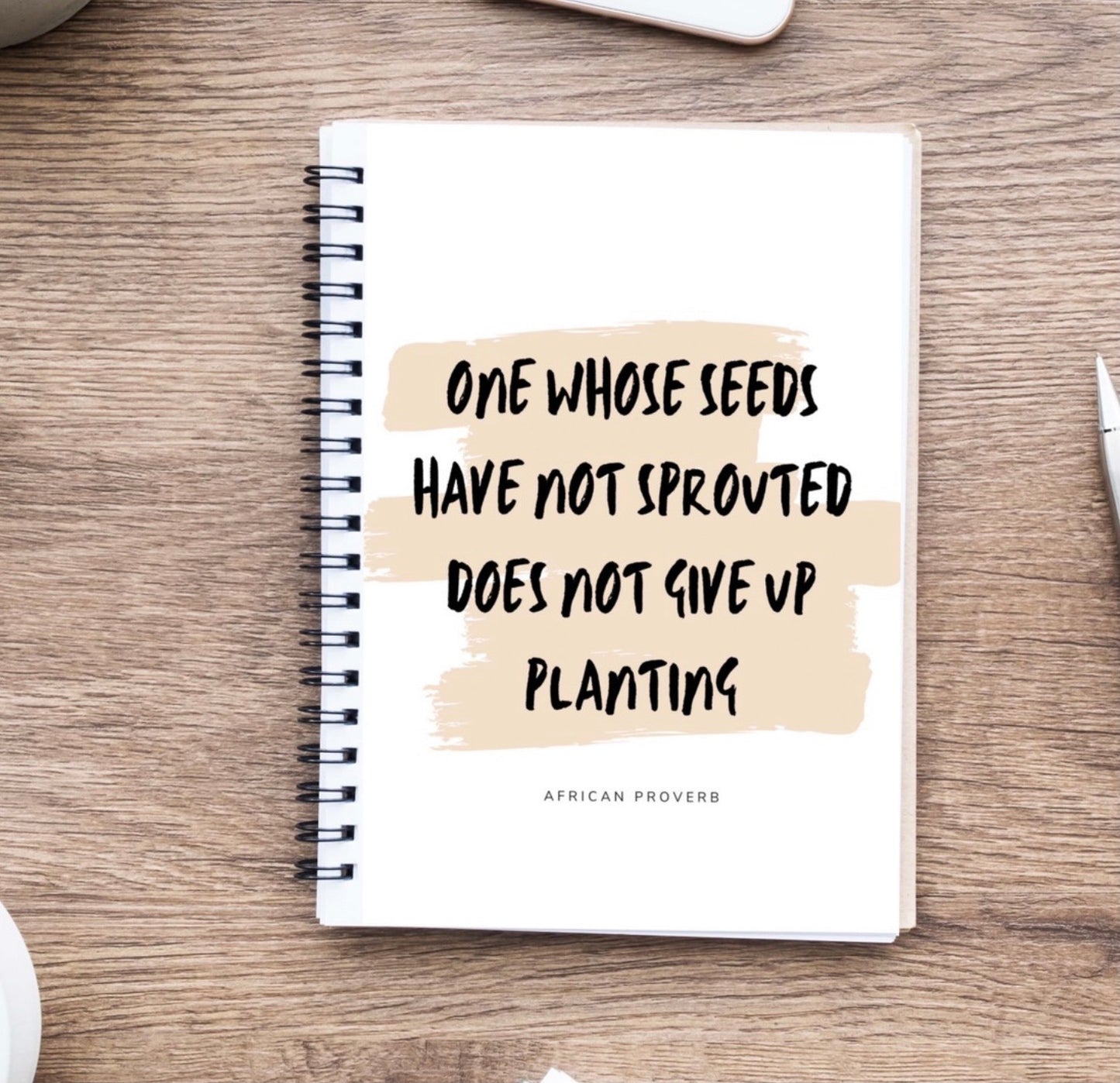 Wire notebook/Journal, with inspirational African proverb cover. Gift idea