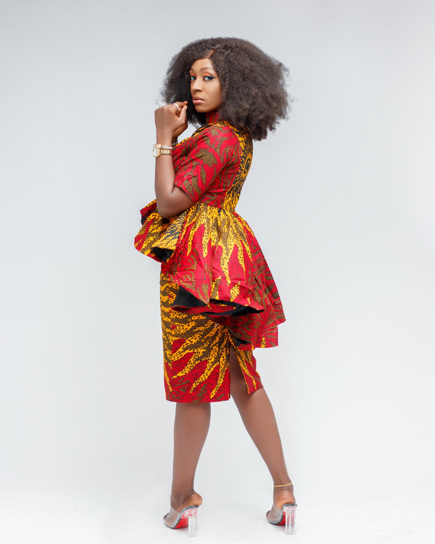 Uloma high low peplum jacket blouse top