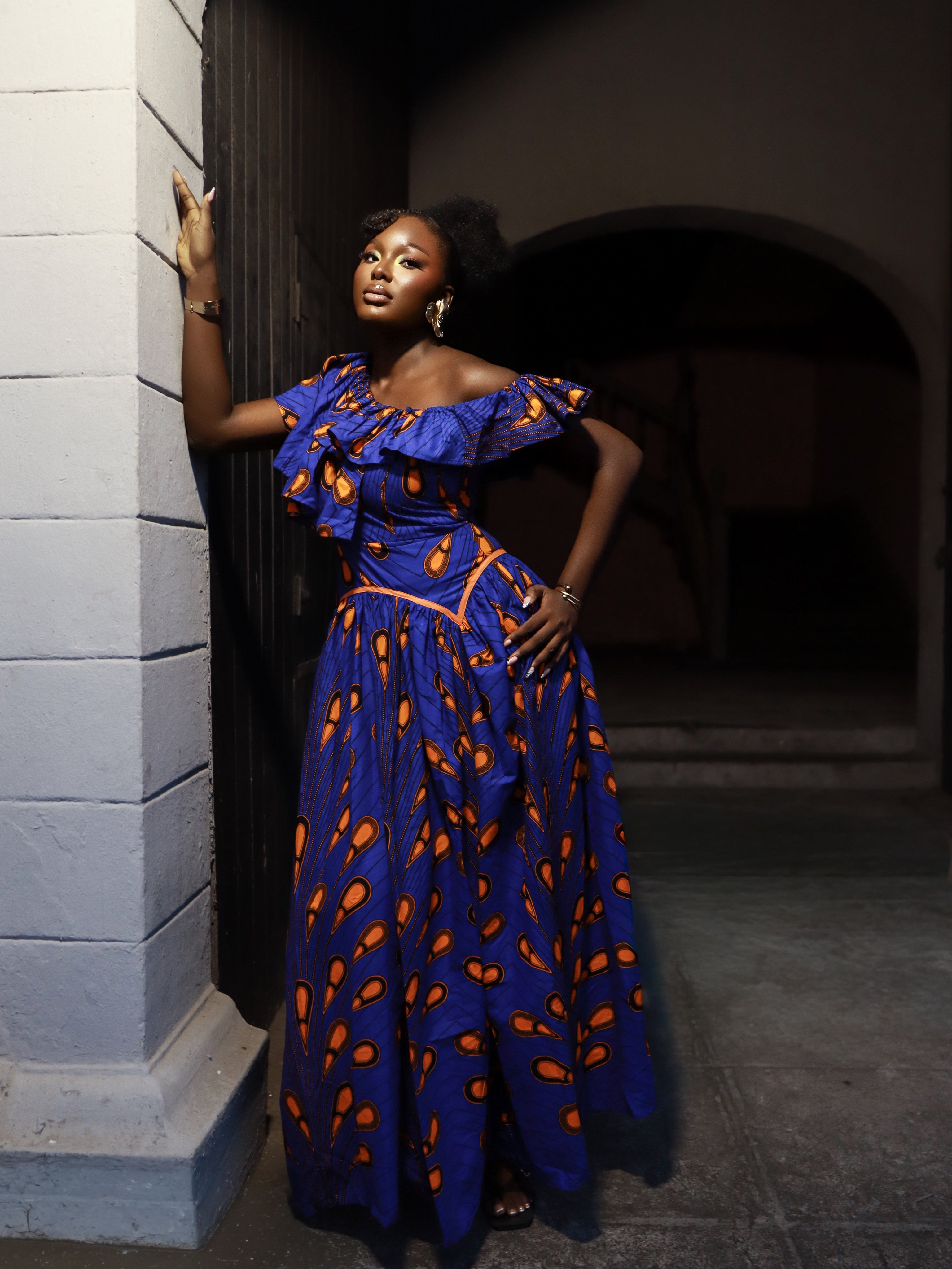 Isioma Off-Shoulder Ankara Dress