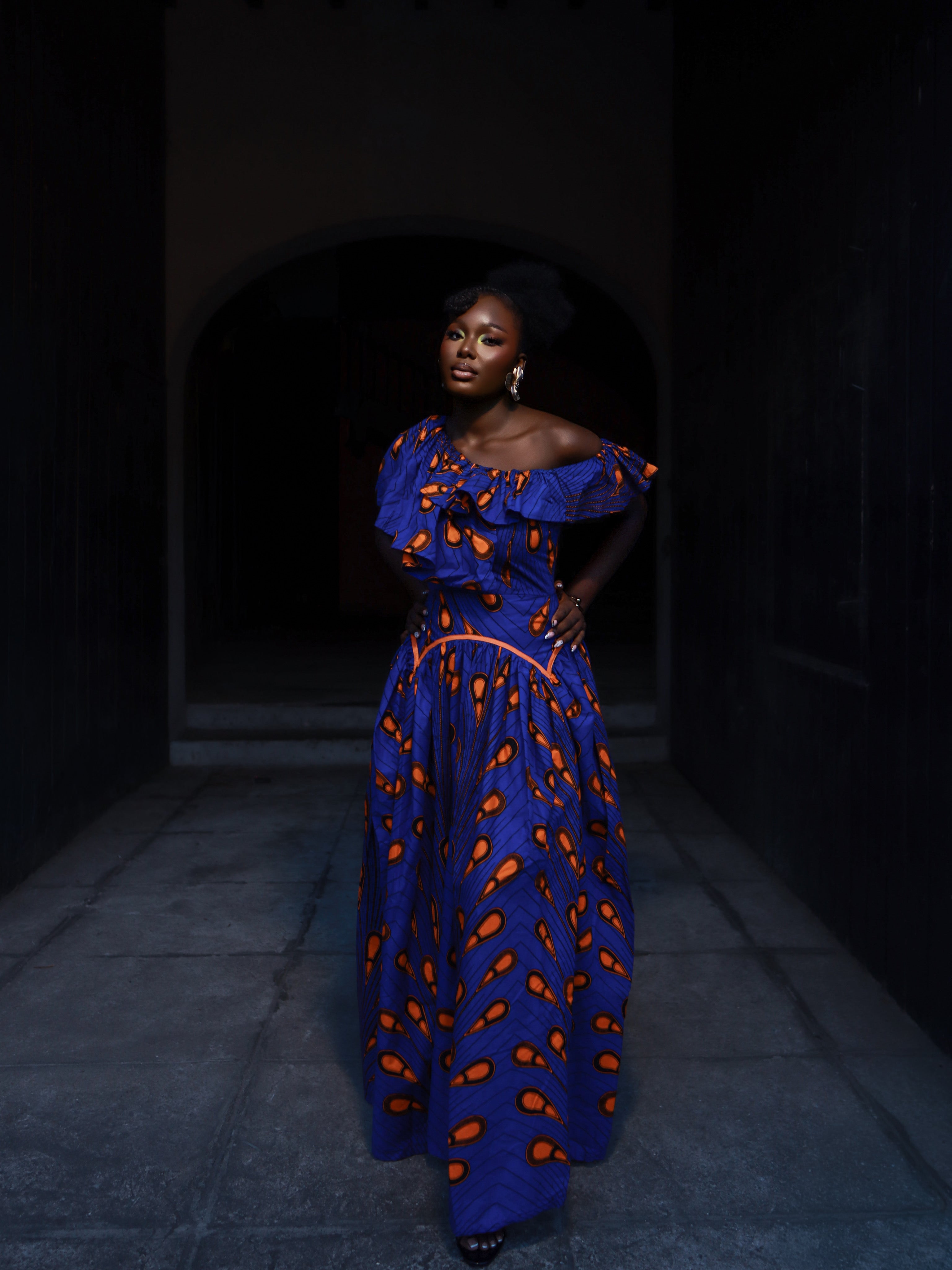 Isioma Off-Shoulder Ankara Dress