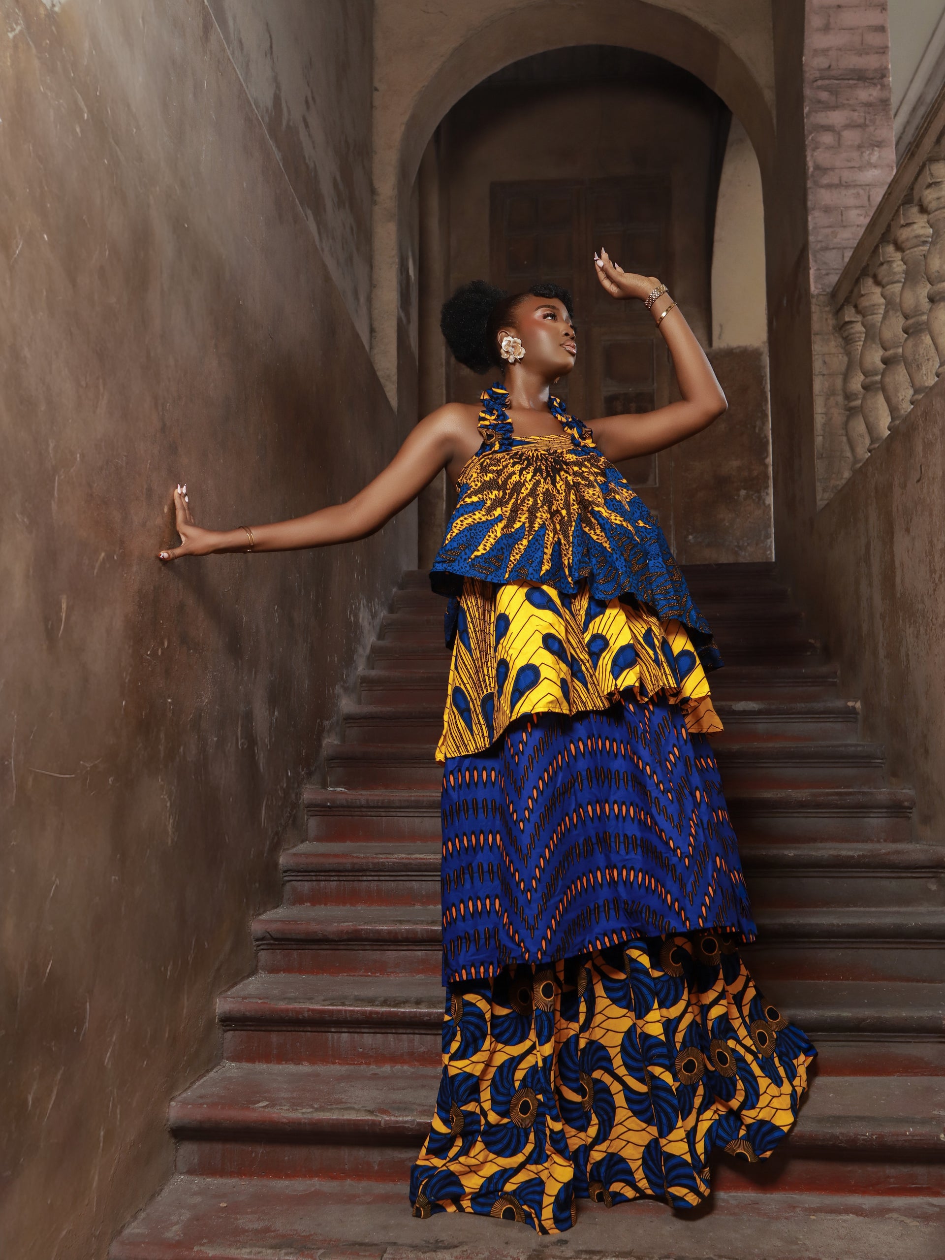 Zila Blue African Print Maxi Dress – Afrothrone
