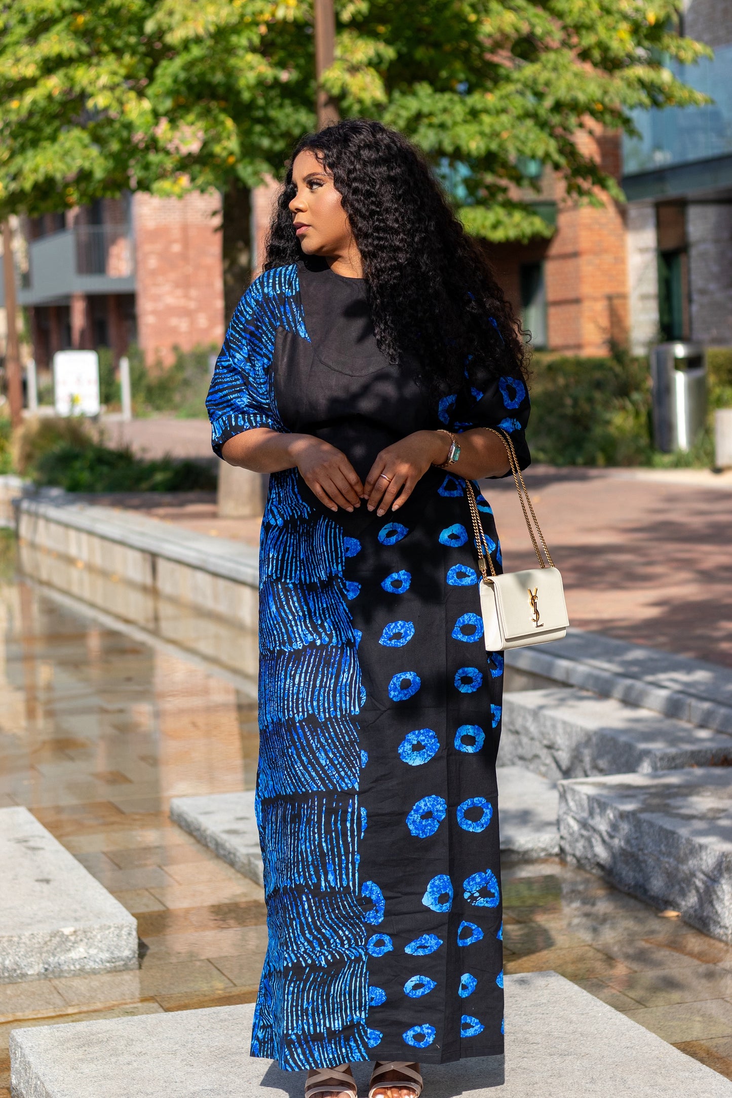 Kaftan African Wax Dress Styles African Print Kampala Kaftan: Adire Sequin Boubou Dress Kaftan African Wax Dress Styles African Print Kampala Kaftan: Adire Sequin Boubou Dress
