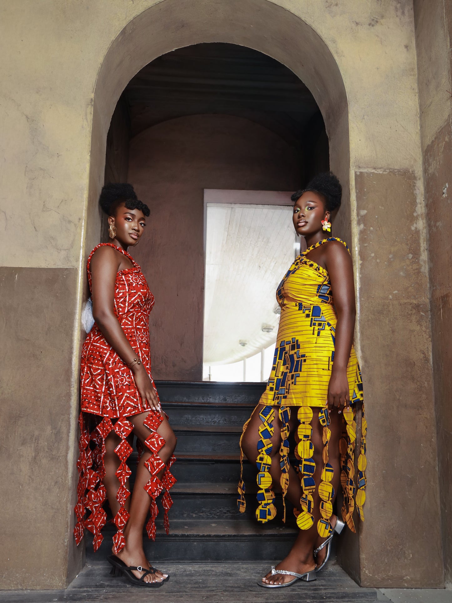 Oluchi Red African Print Red Dress