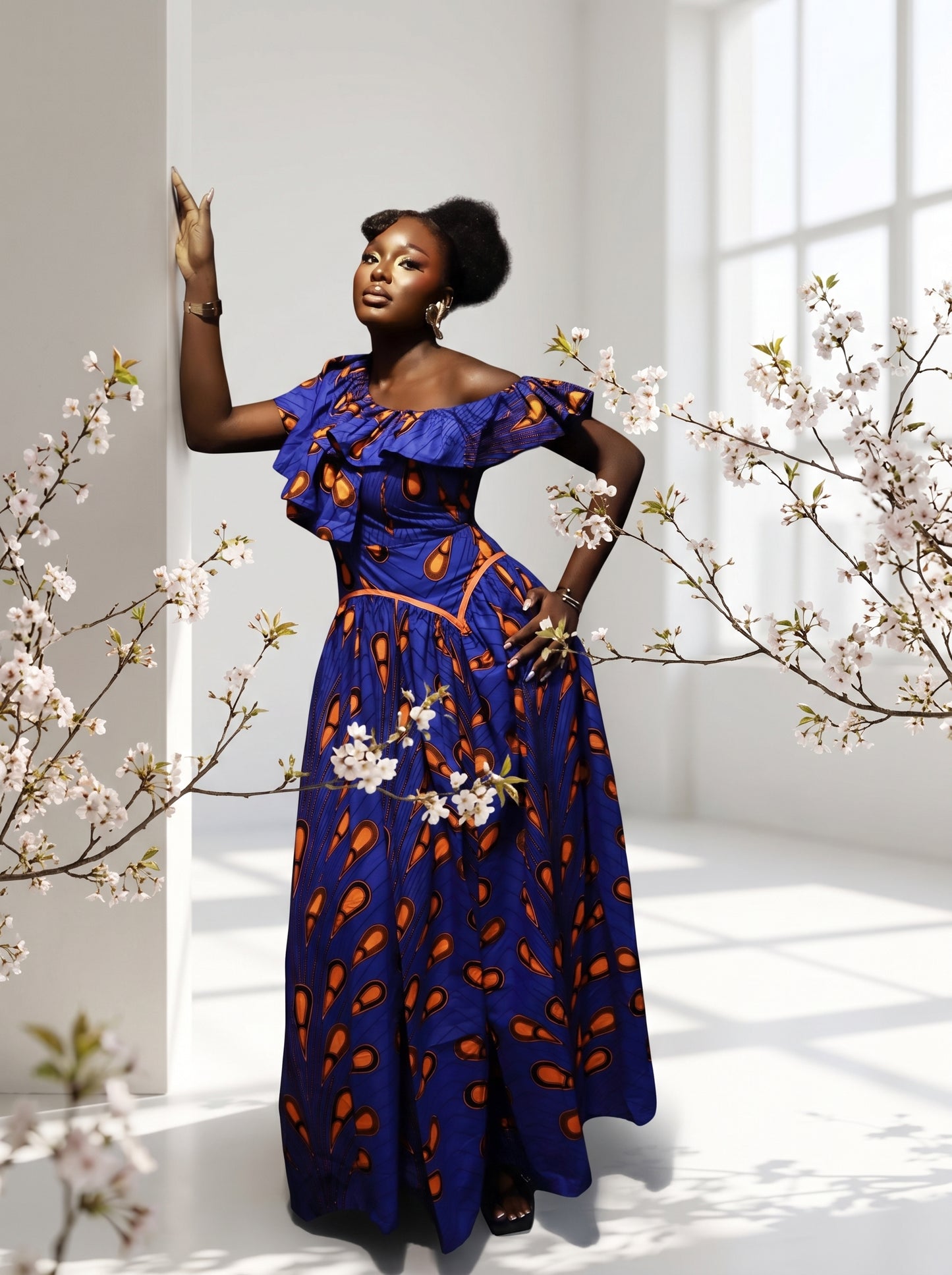 Isioma Off-Shoulder Ankara Dress
