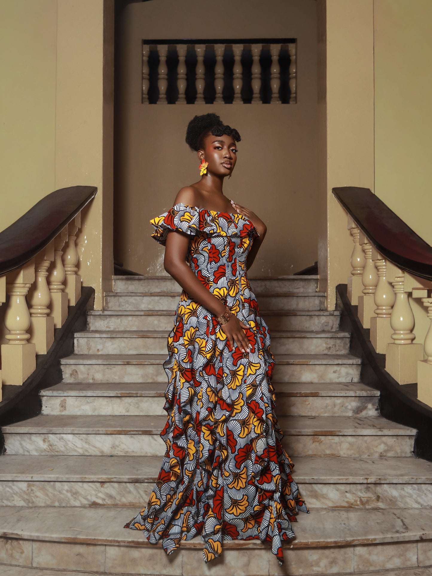 Imade Off-Shoulder Ankara Dress