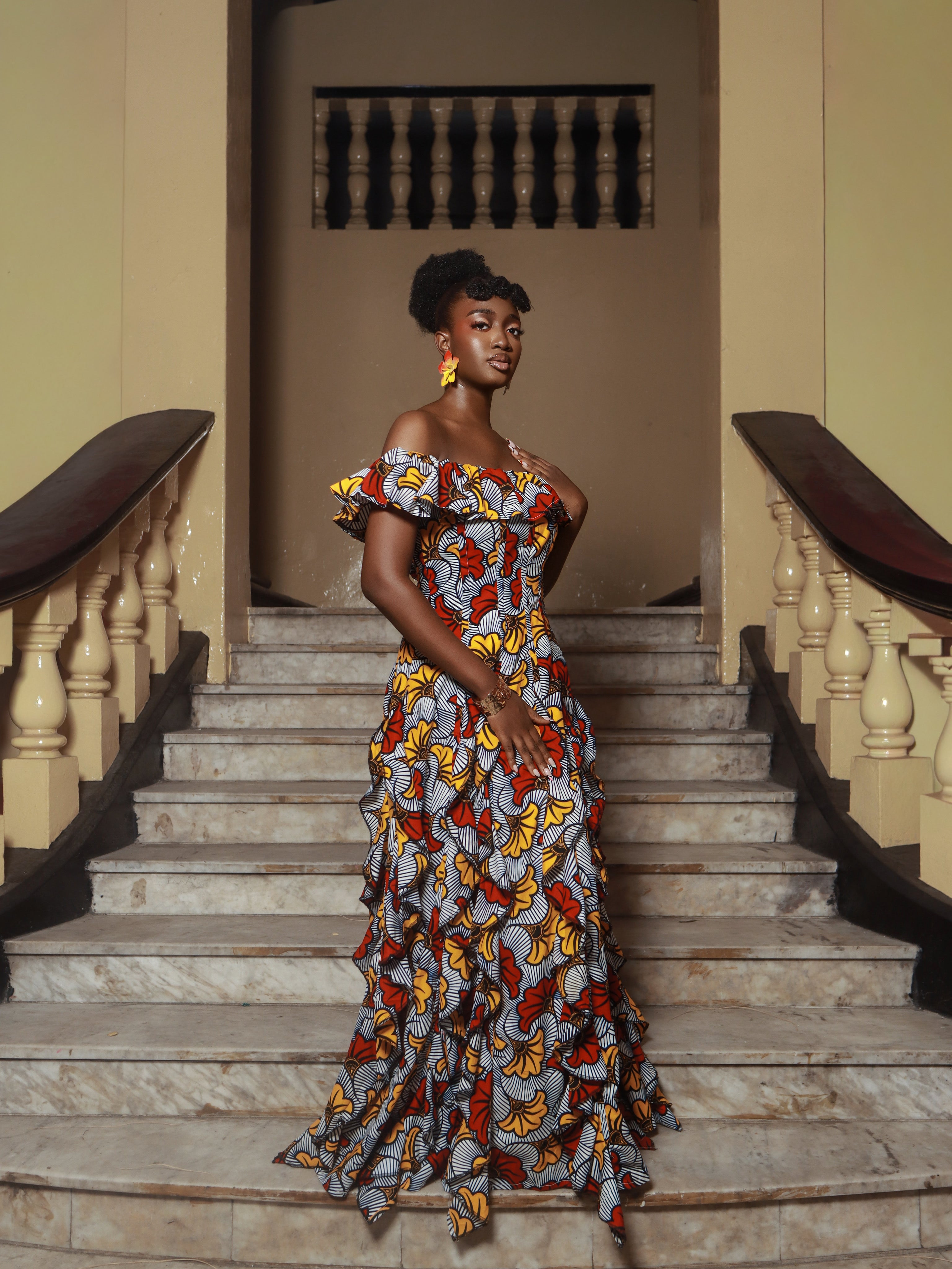 Imade Off-Shoulder Ankara Dress