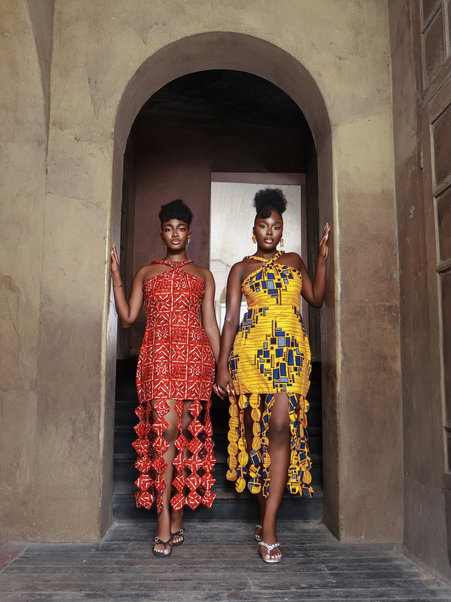 Oluchi Red African Print Red Dress