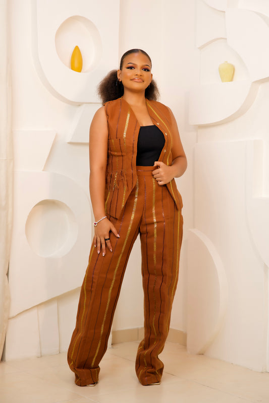 Amani Aso-Oke Pants And jacket 2-Piece set