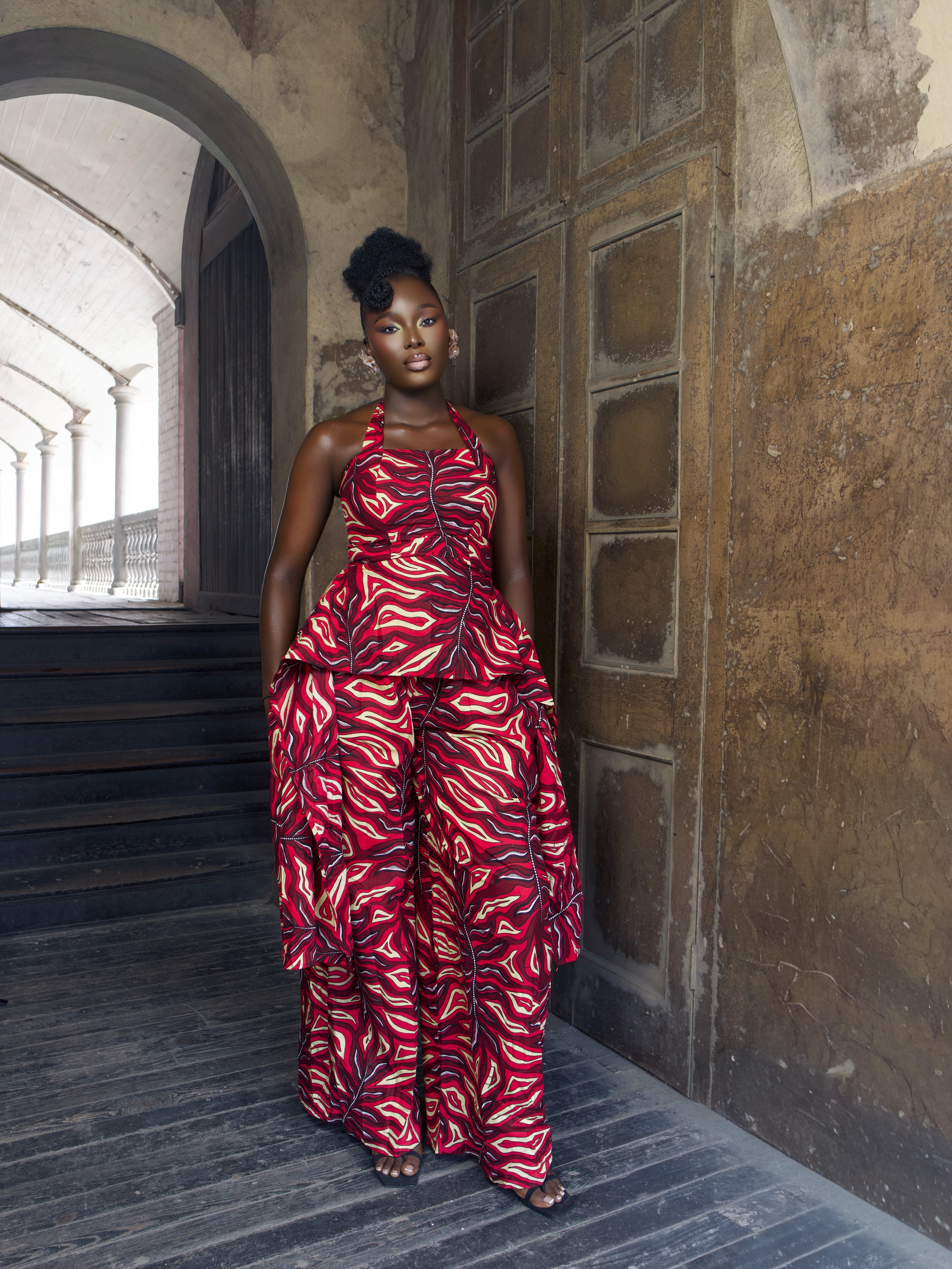 Adaora Halter top and wide-leg pants set