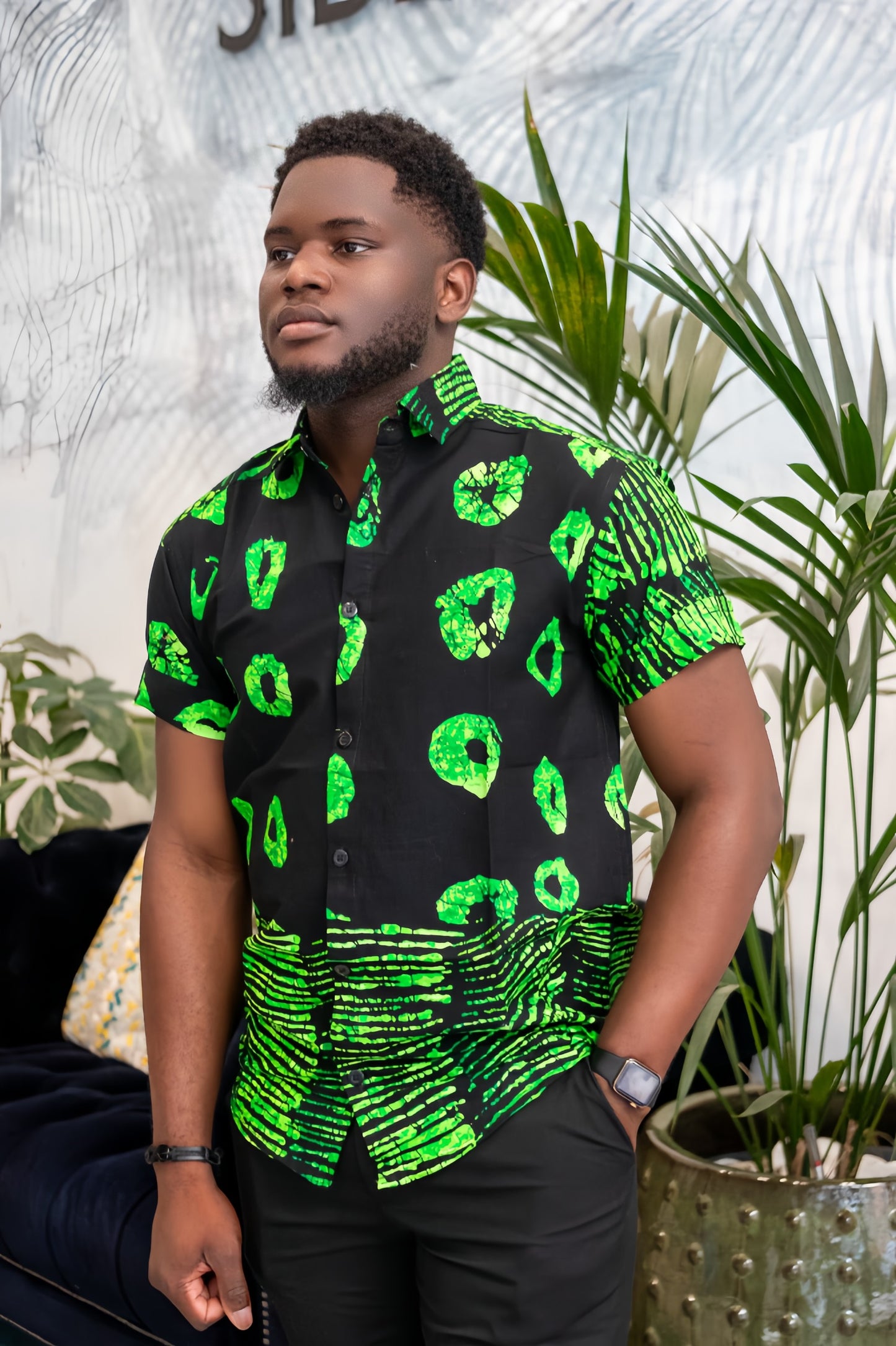 Zeto African Print Men Shirt