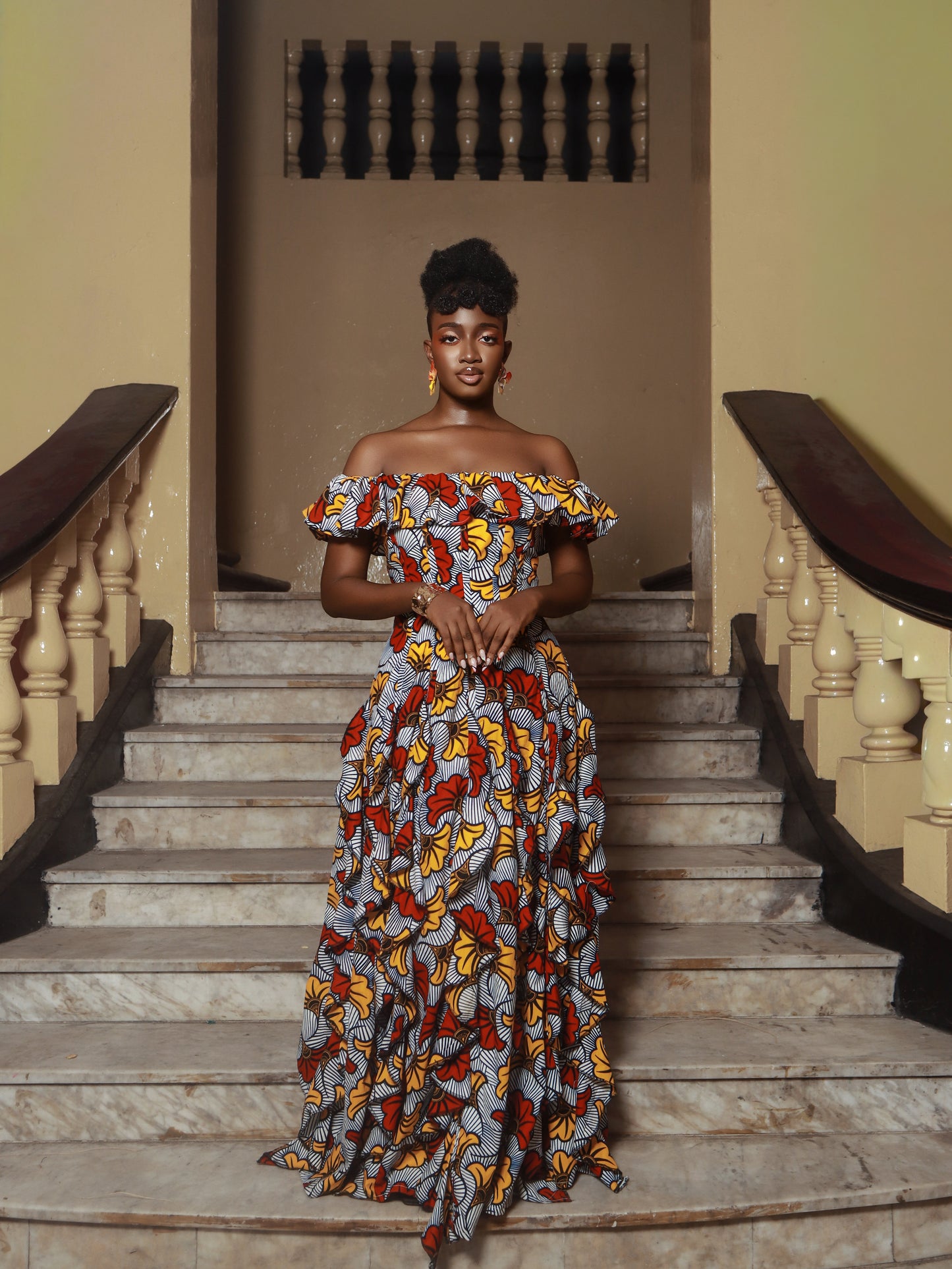 Imade Off-Shoulder Ankara Dress