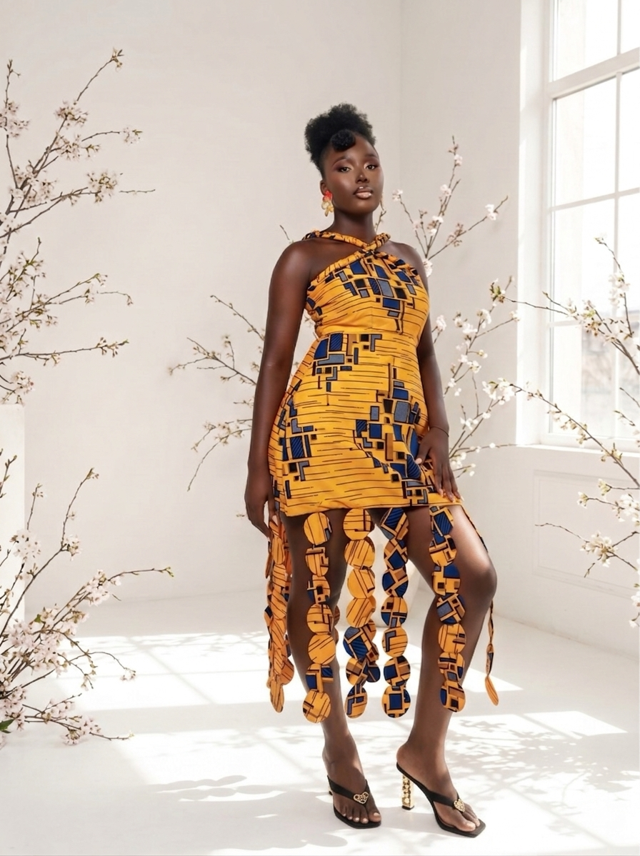 Oluchi Yellow African Print Dress