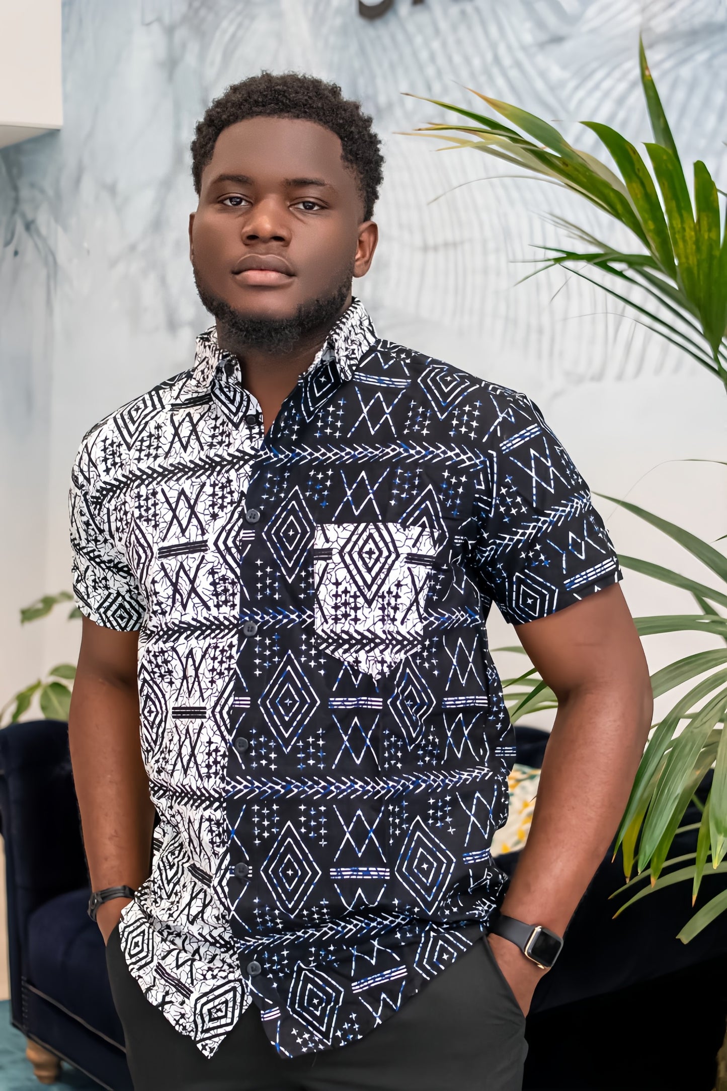 Uyai African Print Men Shirt