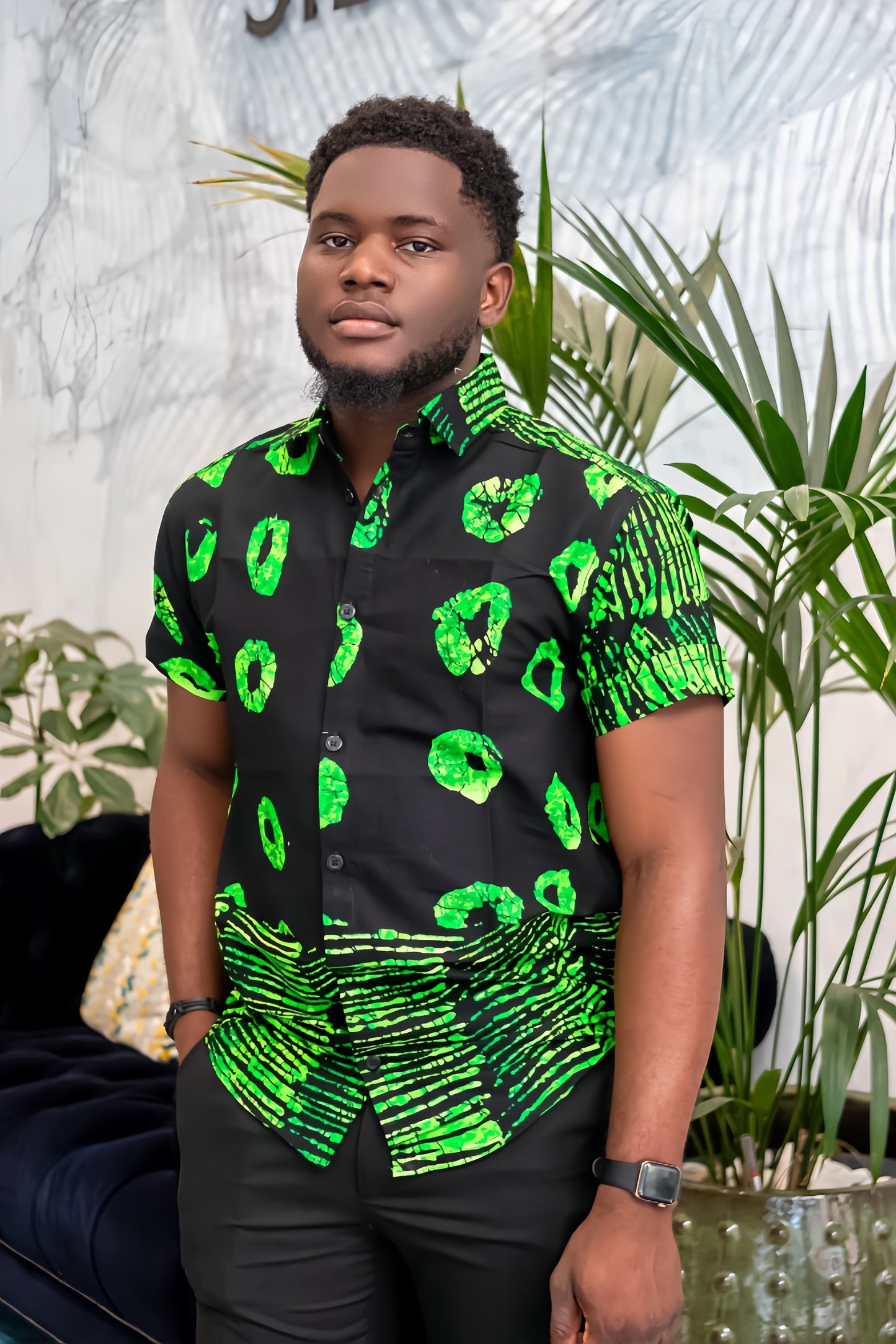 Zeto African Print Men Shirt