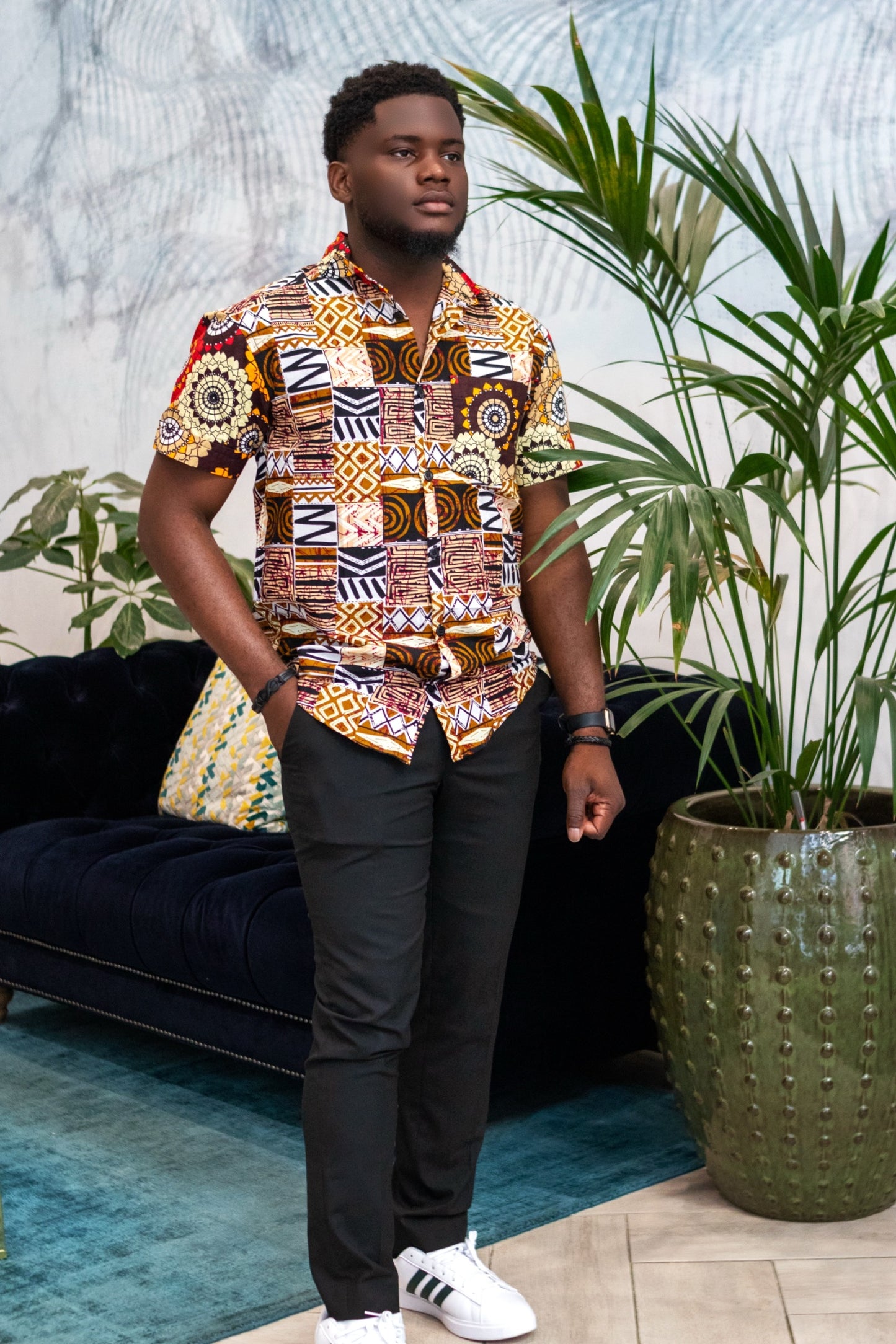 Damina African Print Men Shirt