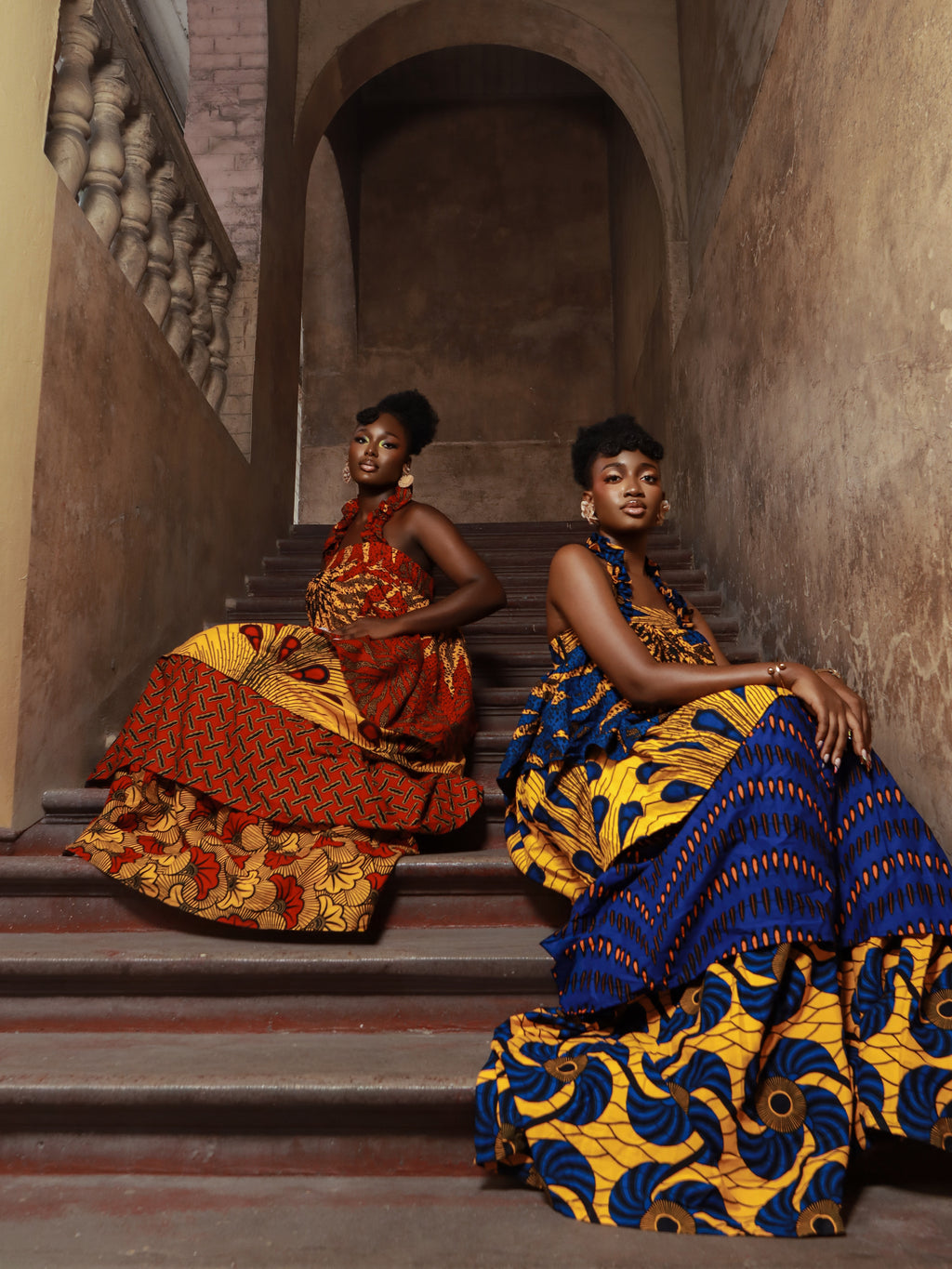 Zila Red African Print Maxi Dress