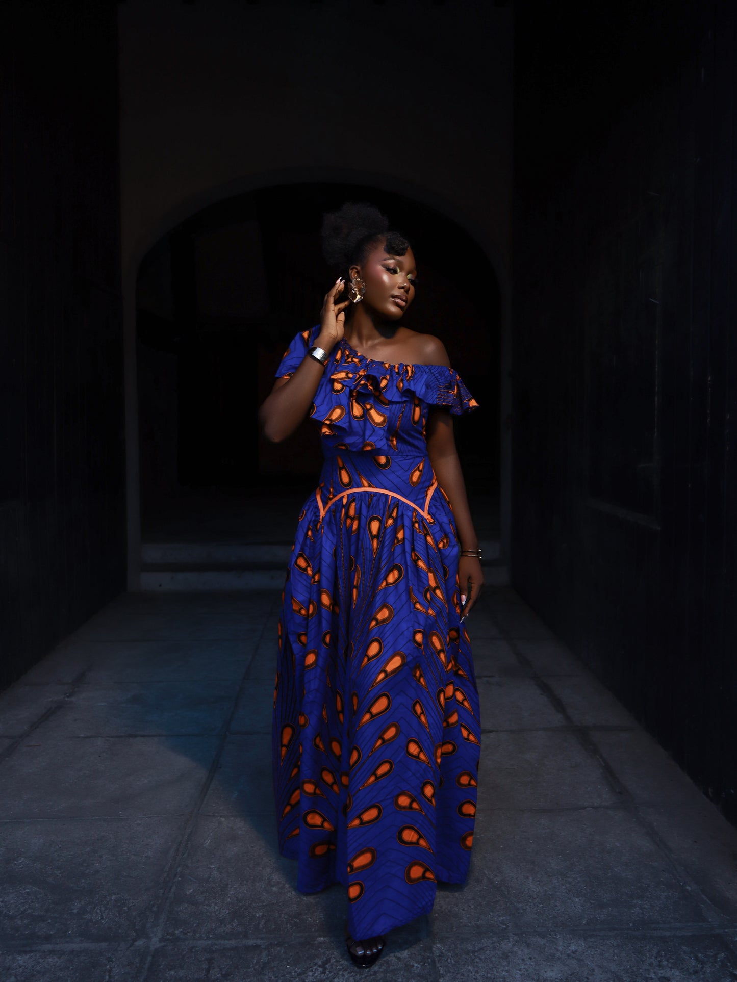 Isioma Off-Shoulder Ankara Dress