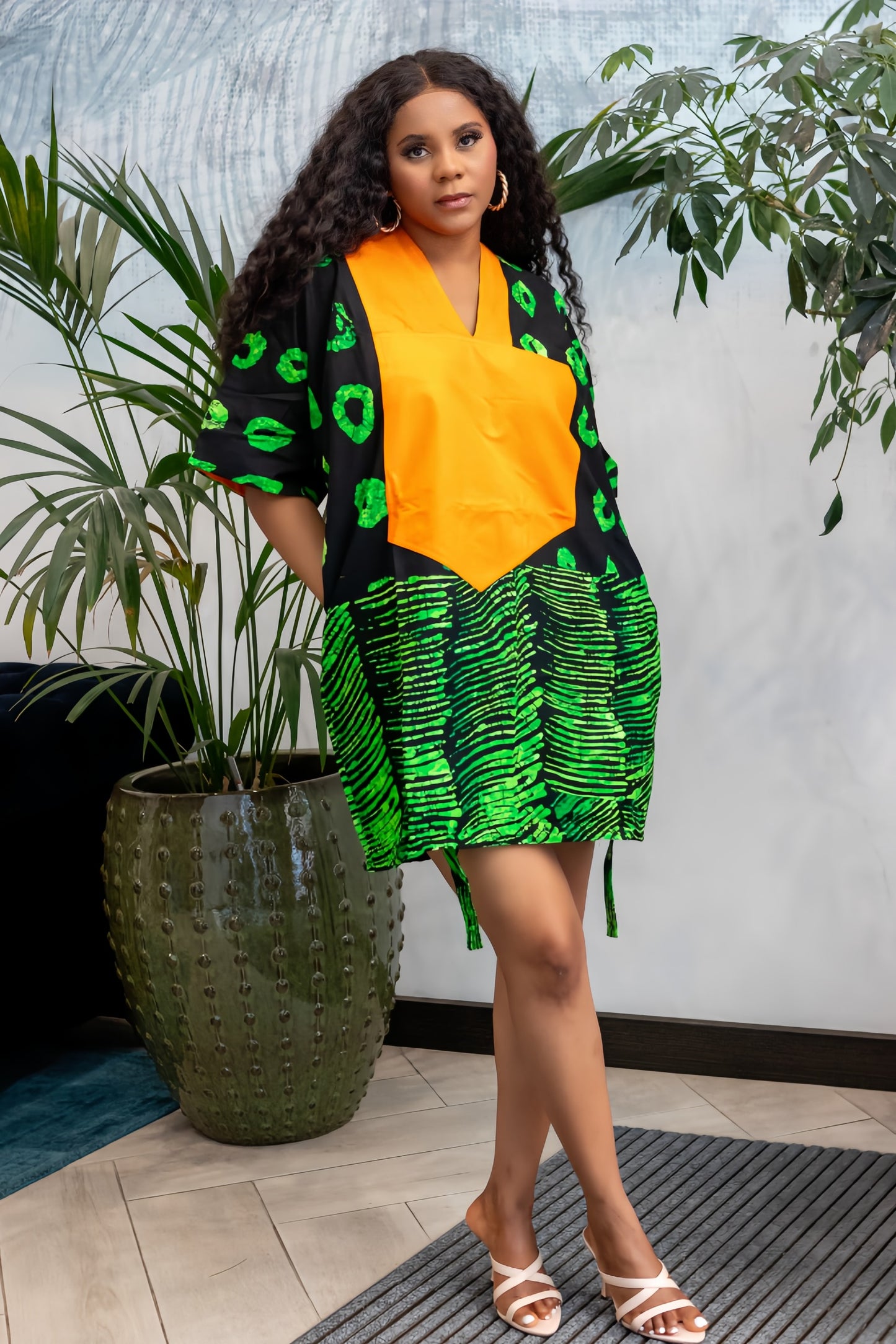 Zeto African Print Mini dress