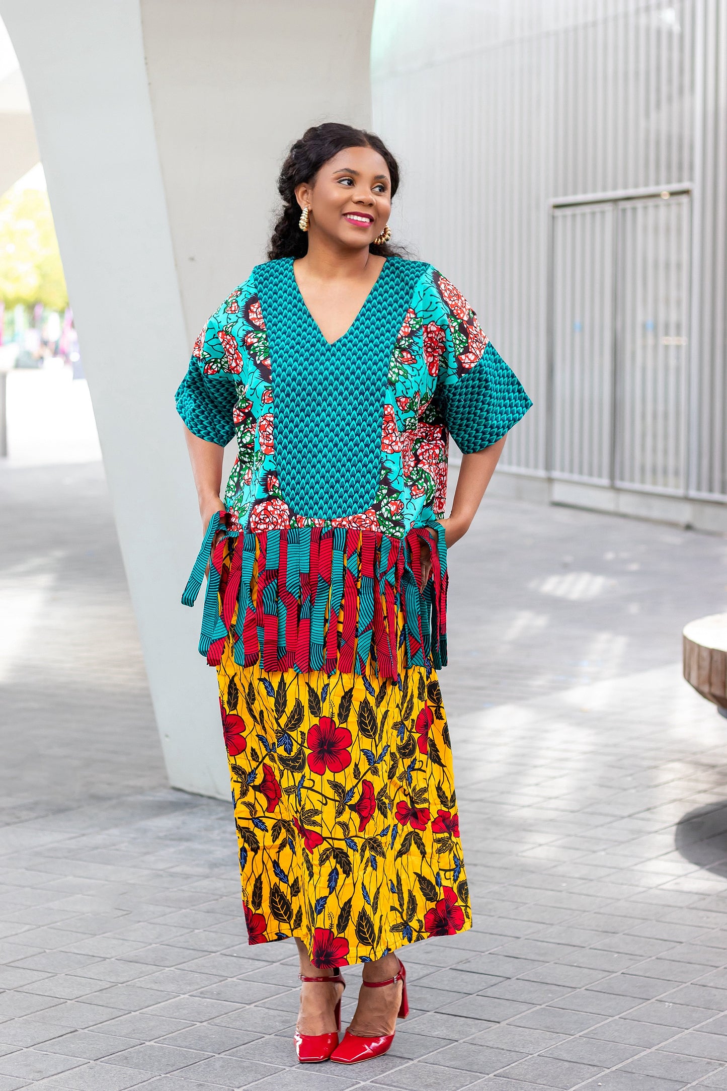 Indié Mixed African Print dress