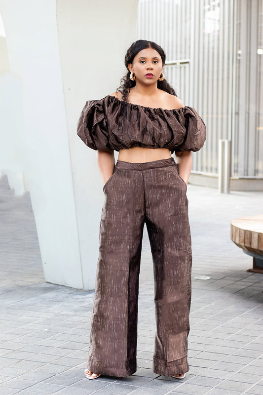 Yana 2 piece trouser and crop top matching set