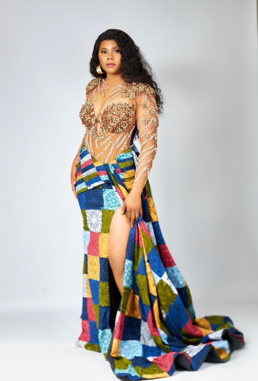 African Print couture dress Shop on Afrothrone
