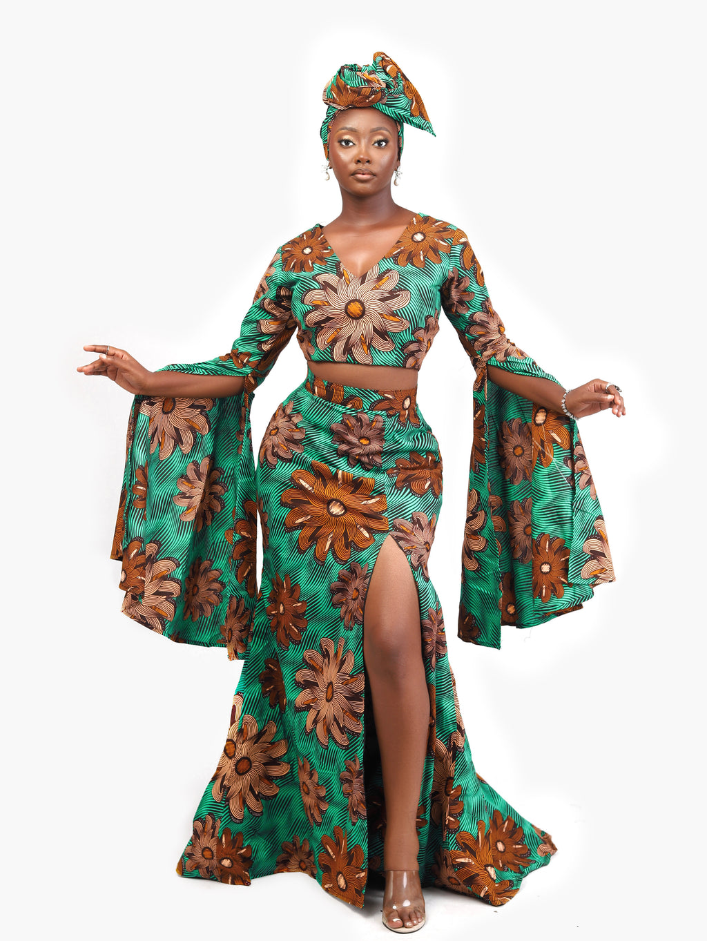 Afoma African Print Skirt and Top 2-Piece set