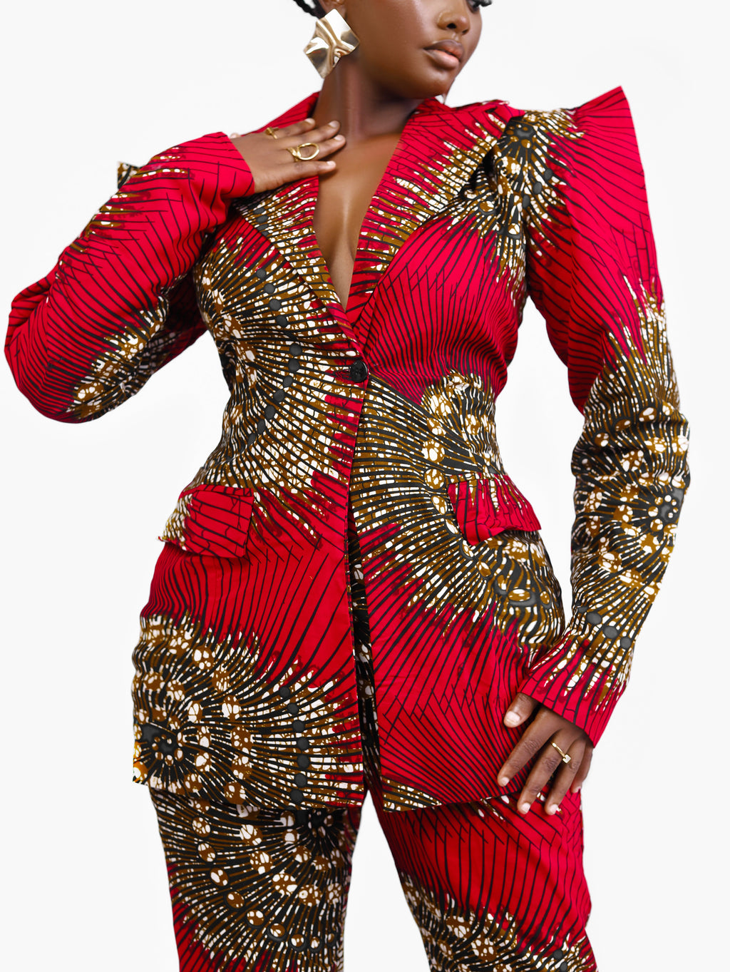 African Print pants and jacket suit set Shop on Afrothrone