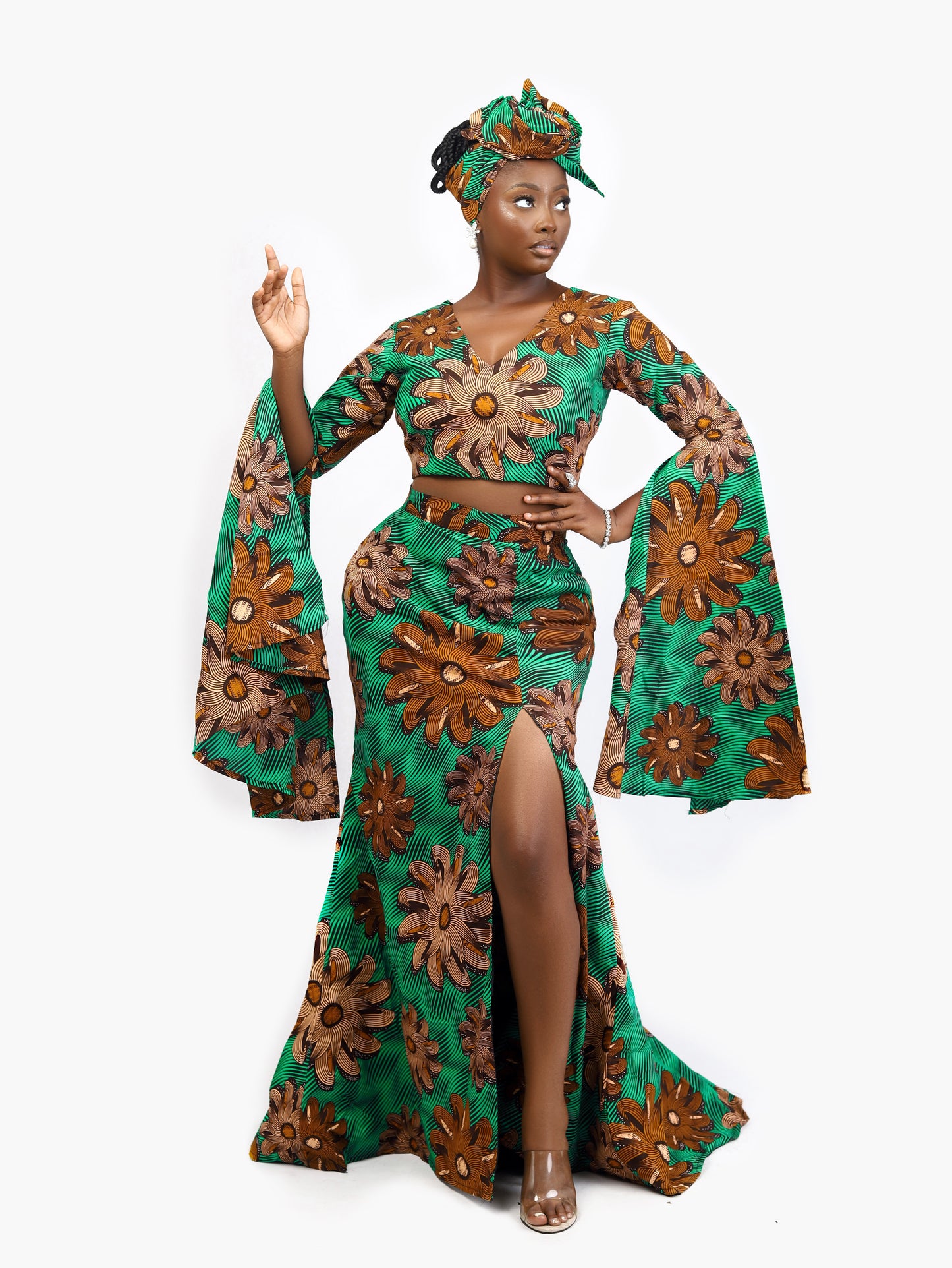 Afoma African Print Skirt and Top 2-Piece set