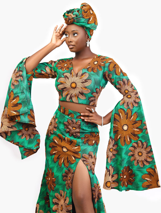 African Print Skirt and Top 2-Piece set Shop on Afrothrone.com