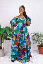 Load image into Gallery viewer, African Print maxi dress with  slit Shop on Afrothrone