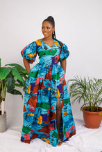 Load image into Gallery viewer, African Print maxi dress with slit Shop on Afrothrone