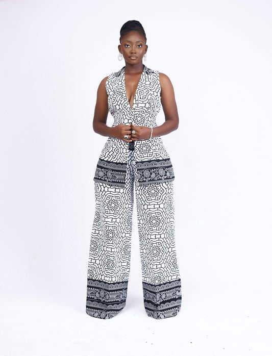 African Print pants and sleeveless jacket 2 piece set Shop on Afrothrone