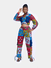 Load image into Gallery viewer, Ankara print 2 piece pants and top set Shop on Afrothrone