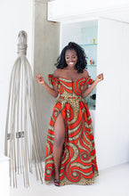 Load image into Gallery viewer, African print Ini Maxi skirt with Adjustable slit.