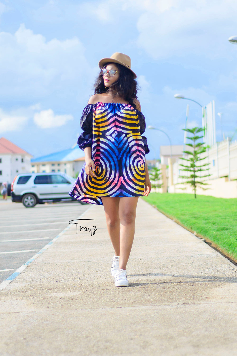 Umi African print tye and dye dress - Afrothrone