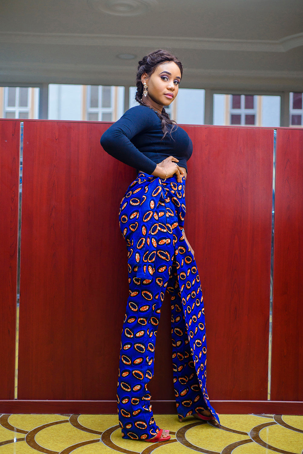 Salmuna African print trouser wrap - Afrothrone