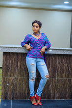 Load image into Gallery viewer, Oby African print Ankara blouse - Afrothrone