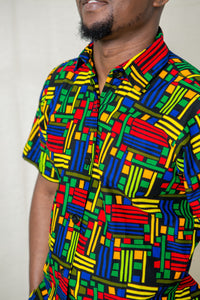 Tunde African Print Shirt