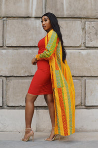 Binta African Print Kente duster coat - Afrothrone
