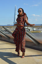 Charger l&#39;image dans la galerie, Zoya Ankara 2 piece trouser and crop top matching set - Afrothrone