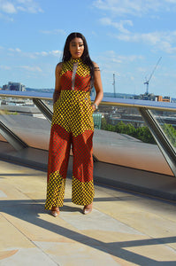 Monica African Print Ankara jumpsuit - Afrothrone