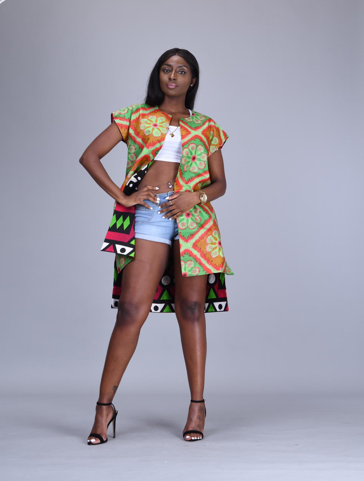 Dalia African print reversible kimono/ duster - Afrothrone