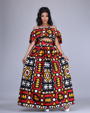 Load image into Gallery viewer, Lulu African print maxi skirt and crop top matching set / co-ord 2 piece - Afrothrone