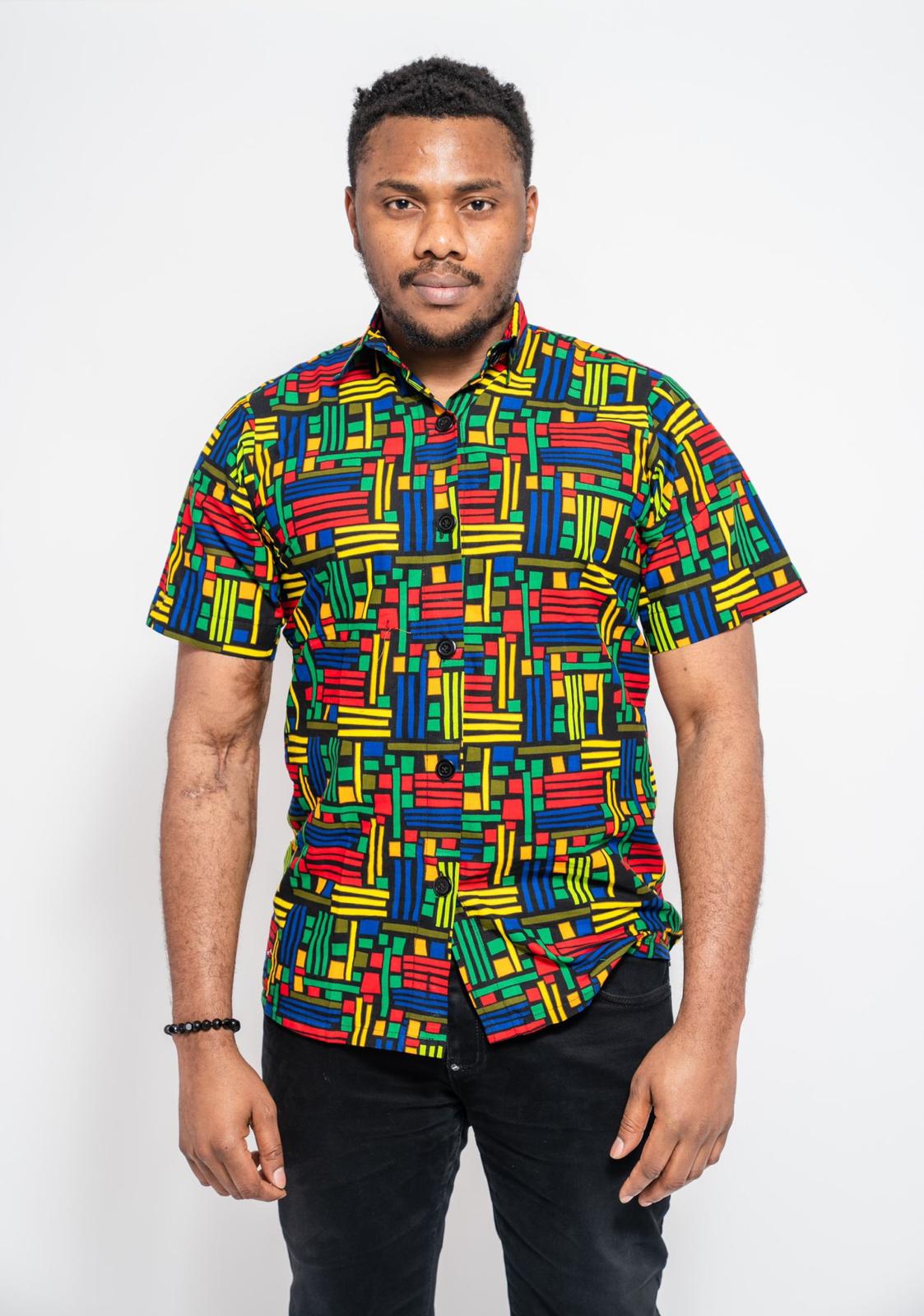 Tunde African Print Shirt